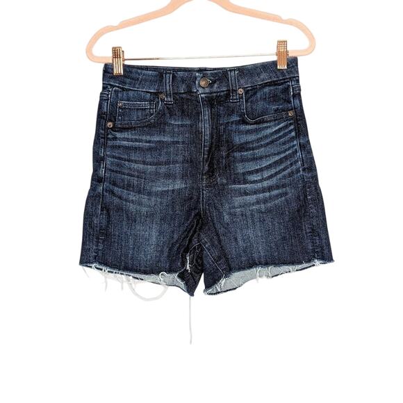 American Eagle Outfitters Pants - American Eagle Blue Next Level Stretch Curvy High Super Rise Shortie Shorts 6